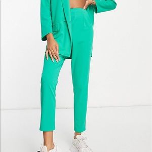 ASOS green tapered jersey suit pants, size 4. NWOT